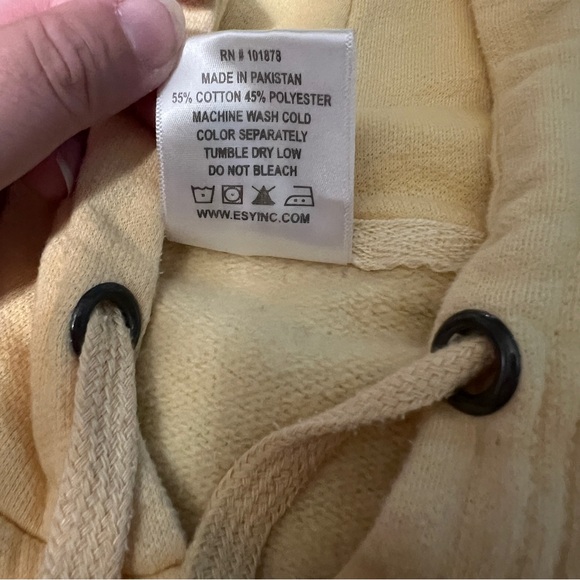 esy surf co hoodie charlston sc South Carolina yellow zip up size small - Picture 4 of 7